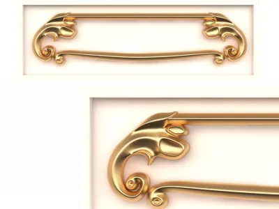 Kitchen Cabinet Door Classic 3 Low-poly 3D model