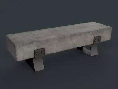Modern Outdoor Bench 80 PBR Game Ready Low-poly 3D model