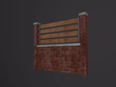 fence 3D Model Low-poly 3D model