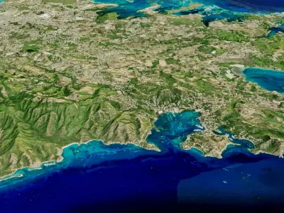 Antigua Islands 3d model terrain 3D model