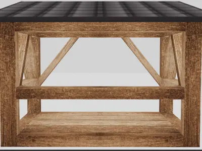 Dark Firewood Storage Low Poly Low-poly 3D model