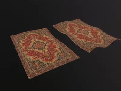 Persian Carpet Design 3D Model Low-poly 3D model