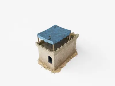 Collection of Oriental Buildings Low-poly 3D model