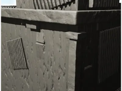 House with window and generator on roof -8- 3D print model