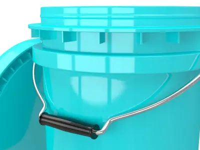 Food Grade 5l Plastic Bucket Turquoise 3D model