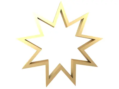 Bahai Symbol v1 002 Low-poly 3D model