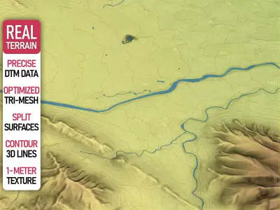 Monterrey - Topography Terrain Low-poly 3D model