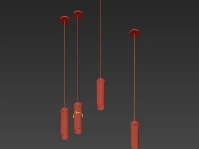 VIANO B four glass and gold pendant lights hanging 3D model