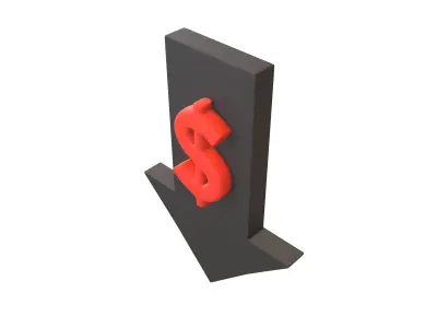 Price Down Symbol V1 003 Low-poly 3D model