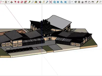 Community Center - 3D Model with Architectural Plans 3D model