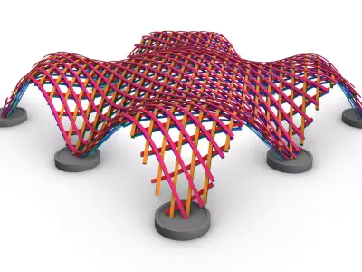 Layered Beams Parametric Pavilion 3D model