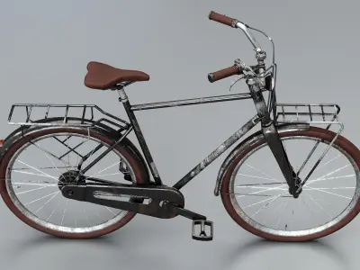  Aged Dutch Men City Bicycle PBR Textured 