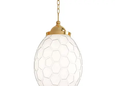 Hudson Valley Columbia 10W White Glass Brass Mini Pendant 3D model