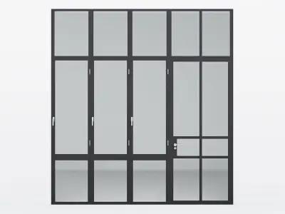 Aluminium door 18 3D model