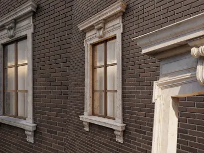 Classic window frame  3D model