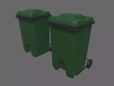 Trash Can Low-poly 3D model 30