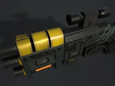 Sci Fi Concept Ray Gun Low-poly 3D model