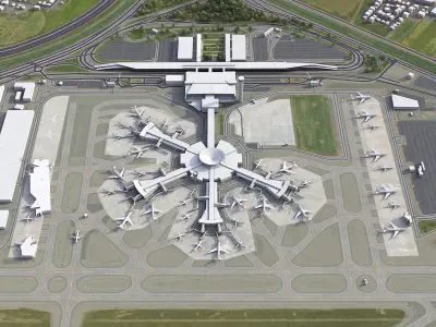 Ben Gurion Airport Low-poly 3D model