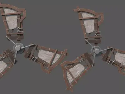 Junk Windmill Prop Low-poly 3D model