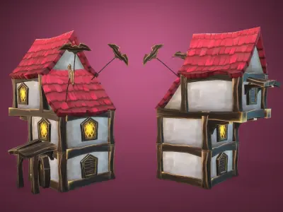 Vampire RTS Fantasy Buildings Low-poly 3D model