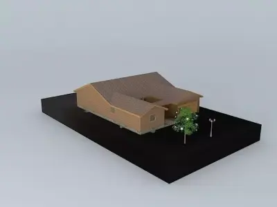 standard tract house with basement Free 3D model