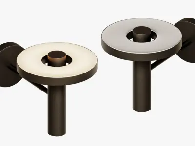 Wall Light Bead Uplight Black Tonone 3D model