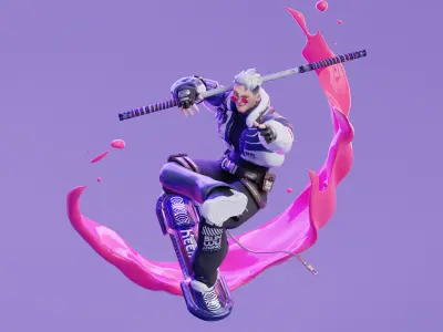 SUN WUKONG THE MONKEY KING - Cyberpunk Version Low-poly 3D model