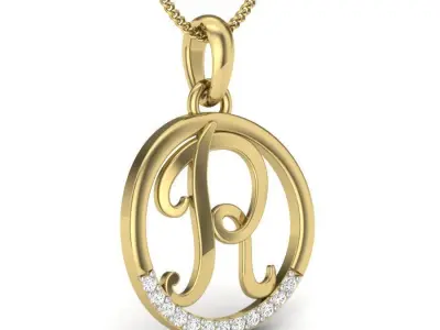 Pendant R alphabet  3D print model