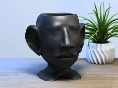 Modern human bust pen holder Perfect Gamer Gift 3D print model