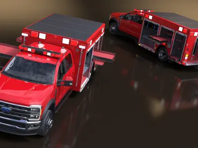  Ford Light Rescue Truck with Open Compartments 