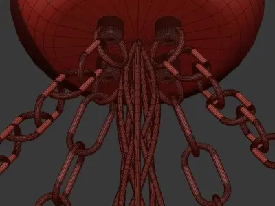 Blood Wire Chandelier Black 12 3D model