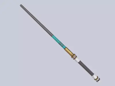 Sci fi baston Low-poly 3D model