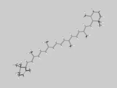 Collection of carotene molecules 3D model