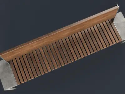 Modern Outdoor Bench 43 PBR Game Ready Low-poly 3D model