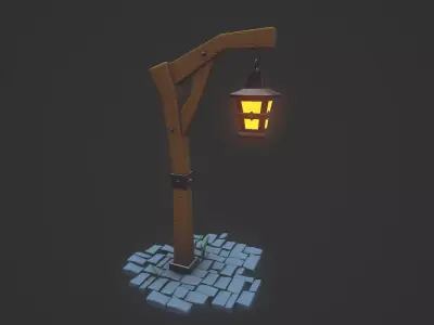 Street Lamp Low-poly 3D model
