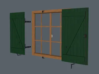 Full French window Free 3D model