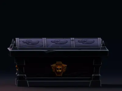 Stylized Halloween Props - Coffin Low-poly 3D model