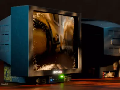 Retro CRT TV 1990s game ready pbr lofi Low-poly 3D model