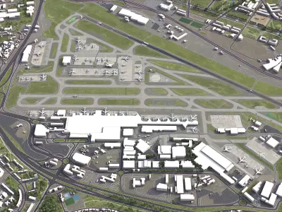 Lisbon - Humberto Delgado Airport - LIS Low-poly 3D model