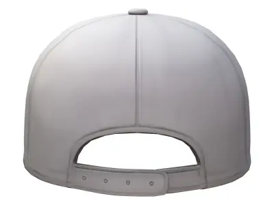 White Sports Cap Low-poly 3D model