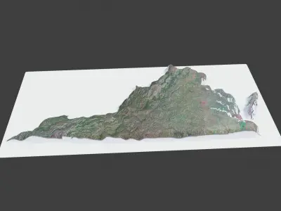 Virginia State Low-poly 3D model