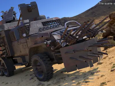  Post-Apocalyptic War Truck with Heavy Armor 