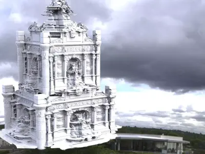Angel Temple 2 floors dome 3D model