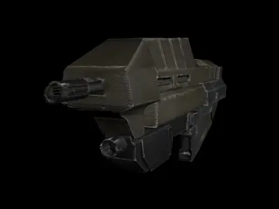 Sci-fi machine gun Low-poly 3D model