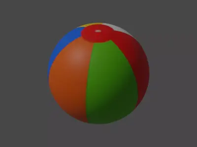 Beach Ball Model Free low-poly 3D model
