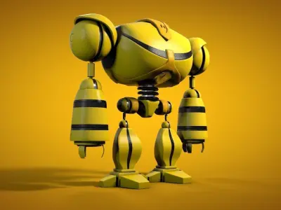 Yellow Robot 3D model