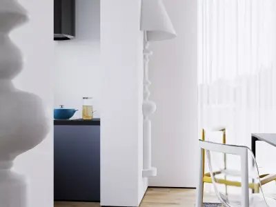 Modern Bauhaus Living Room 3D model