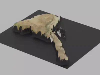 Eritrea Map Country Low-poly 3D model