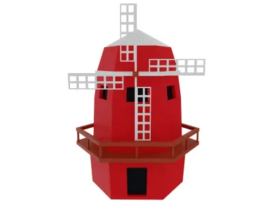 Cartoon Wind Mill  Low-poly 3D model