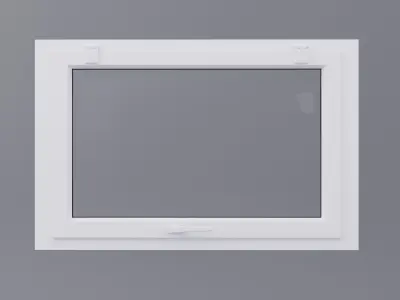 White pvc windows Low-poly 3D model